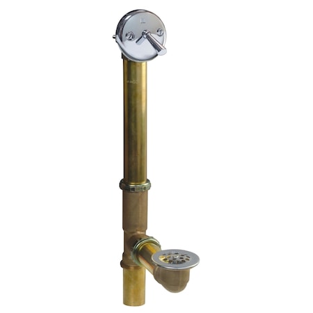 Plumb Pak Keeney 1-1/2 in. D Chrome Brass Triplever Bath Drain 606RB